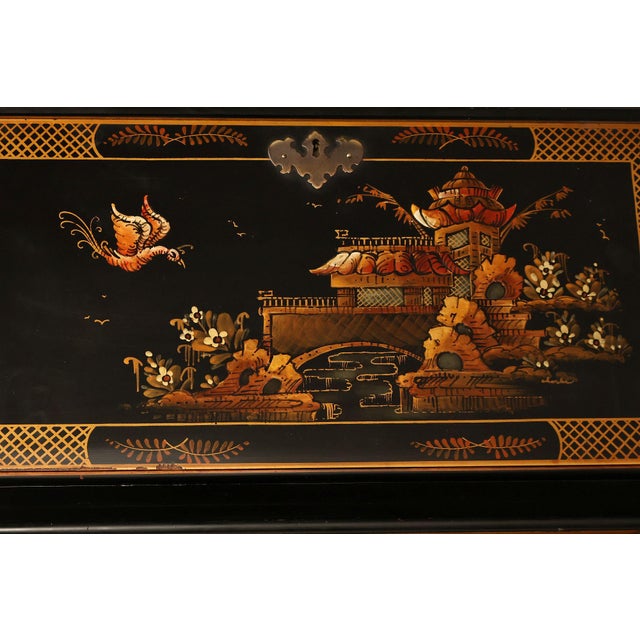 Queen Anne Style Chinoiserie Slant Front Writing Desk For Sale - Image 15 of 18