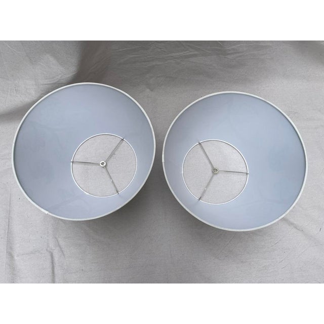 Blue and White Decoupage Lamp Shades a Pair For Sale - Image 12 of 12