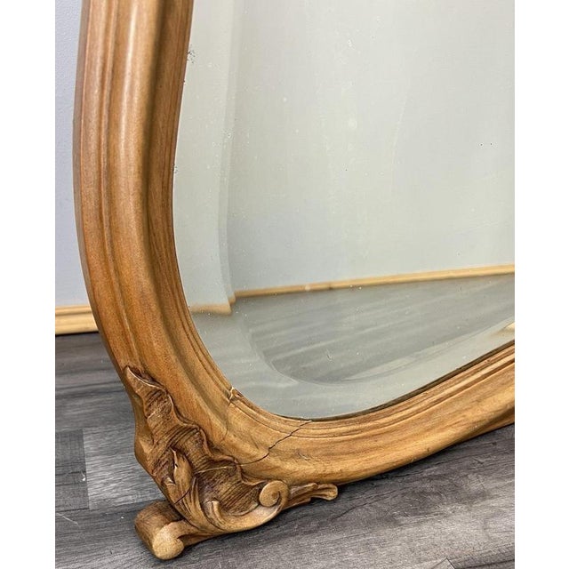 Antique French Style Carved Wall Mirror For Sale - Image 3 of 12