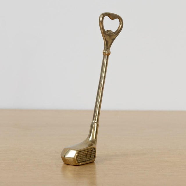 1950s French Brass Golf Club Bottle Opener For Sale - Image 4 of 9