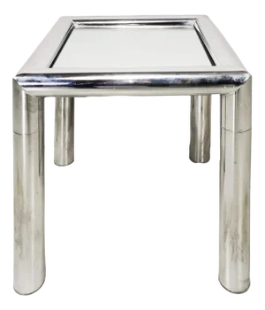 Square Steel and Mirror Coffee Table by Renato Zevi, 1970s