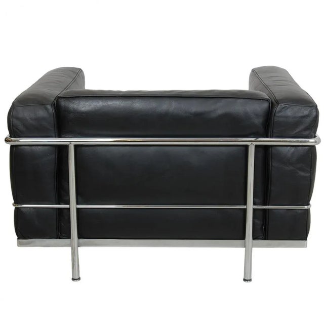 LC-3 Lounge Chair in Black Leather by Le Corbusier for Cassina, 2000s For Sale - Image 3 of 13