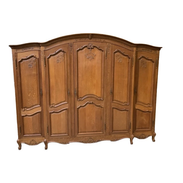 Antique Wardrobe in Oak, 1955 For Sale