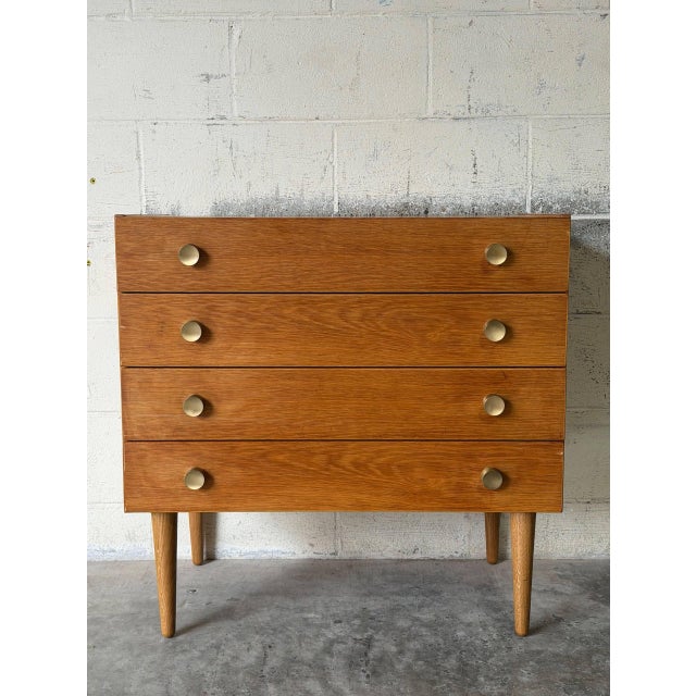 Oak Dresser With 4 Drawers Danish Mid-Century Modern 1960s For Sale - Image 10 of 11