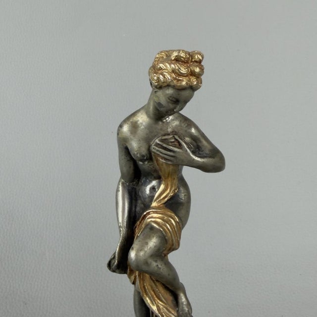 1960s Venus Sculptures in Silver-Plated Brass with Onyx Marble Bases, 1960s, Set of 2 For Sale - Image 5 of 11