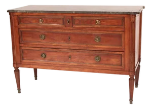 Antique Louis XVI Style Brass Mounted Mahogany Chest of Drawers