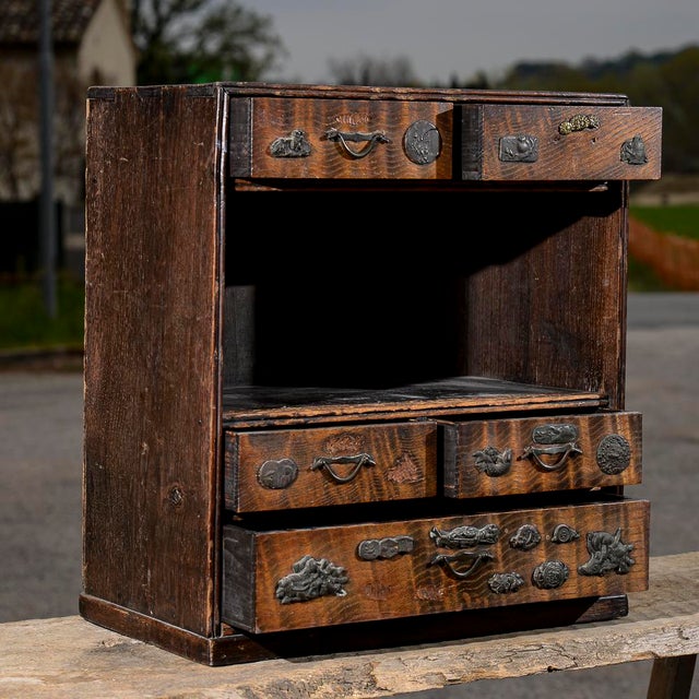 Antique Chinoiserie Secretaire in Wood For Sale - Image 16 of 18