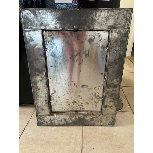1970s Mexican Tin Framed Mirror For Sale - Image 9 of 9