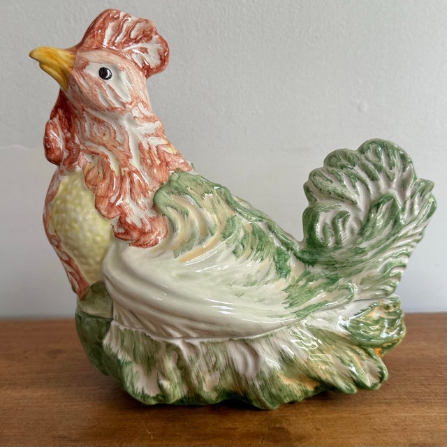 Green Italian Rooster Vegetable Soup Tureen by Sigma For Sale - Image 8 of 12