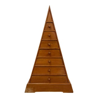 Mid 20th Century Teak Pyramid Apothecary Cabinet Vintage Danish Modern Triangular Storage For Sale