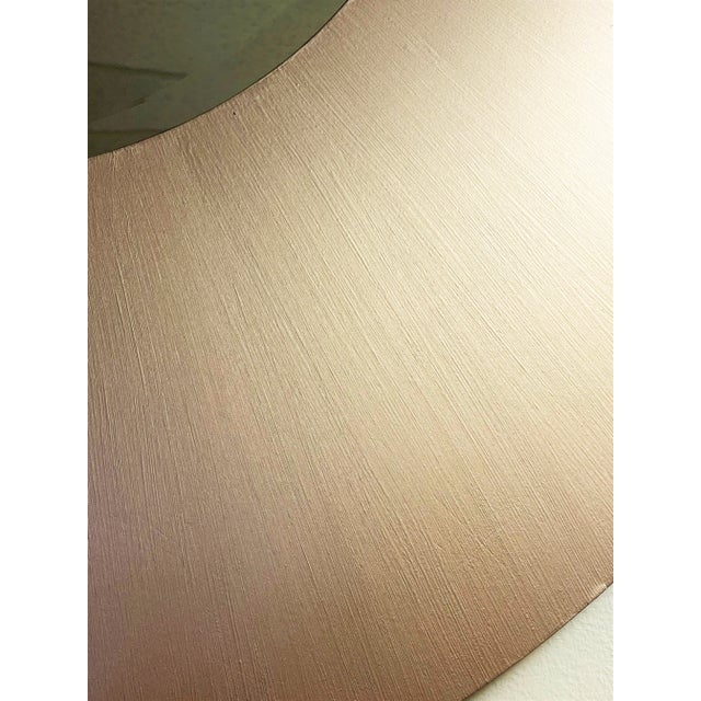 Platinum Mid Century Modern Monumental Platinum Silver Round Wall Mirror For Sale - Image 8 of 13