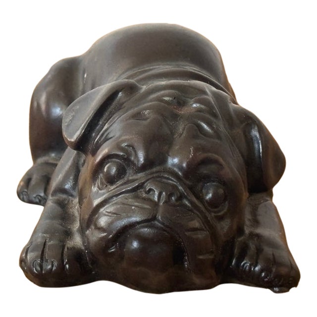 MCM Carved Ebony Pug For Sale