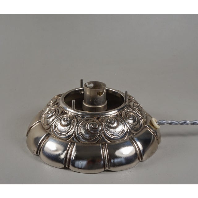 Metal French Art Deco Table Lamp by Genet Et Michon 1930 France - A Pair For Sale - Image 7 of 9