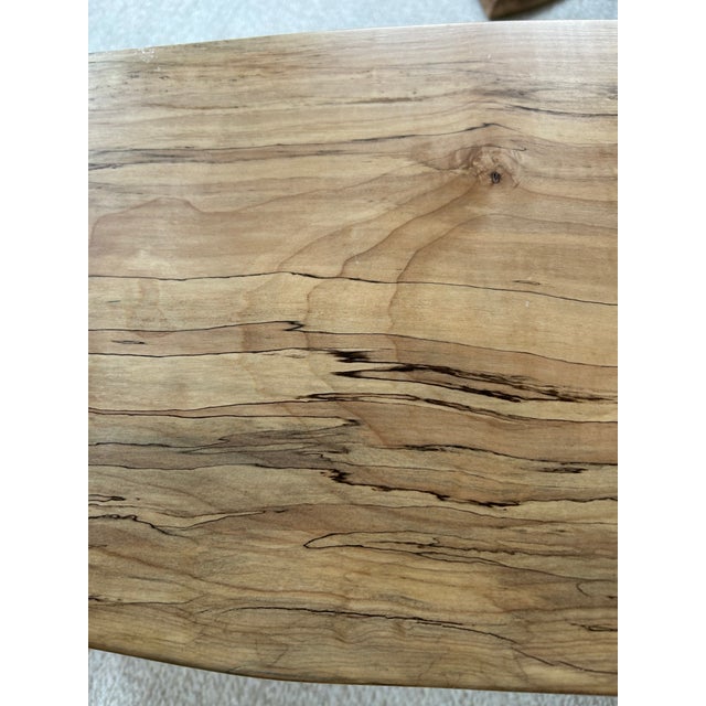 2020s One of a Kind Natural Edge Spaltted Maple Waterfall Bench For Sale - Image 5 of 17