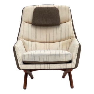 Vintage Danish Chair in Wool Fabric by Illum Wikkelsø, 1960s For Sale