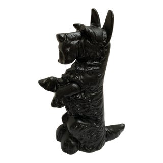 Vintage Black Iron Scottish Terrier Doorstop Decor For Sale