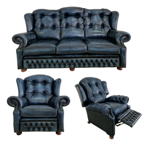 Vintage Chesterfield 3/1/1 Living Room Set, 2000s, Set of 3