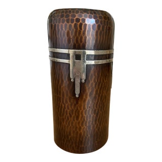 Roycroft Hammered Copper & German Silver Overlay Vase C1920 For Sale
