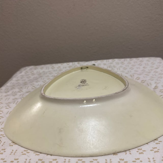 1970s 1970s Ceramic Hanging Plate With Hand-Painted Coastal Landscape For Sale - Image 5 of 6