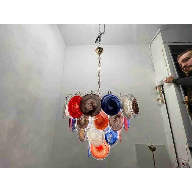 Large Space Age Murano Disc Chandelier, 1970s For Sale - Image 7 of 16