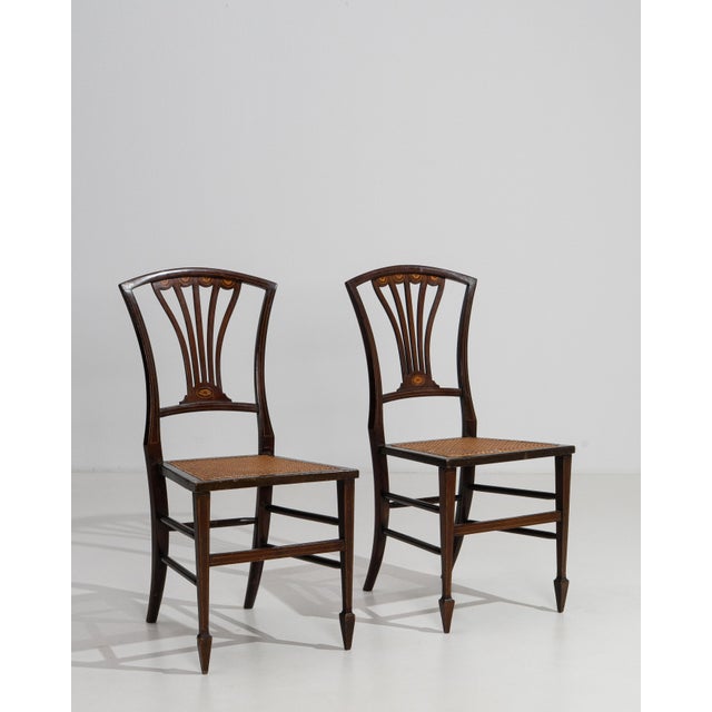 19th Century Pair Of Georgian Chairs With Rattan Seats For Sale - Image 12 of 14