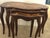 A set of three elegant hand-made marquetry inlay nest tables. Glossy finished for refined look.