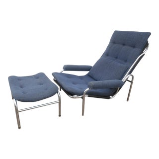 1960s Bruno Matthson Mid-Century Modern Lounge Chair and Ottoman For Sale