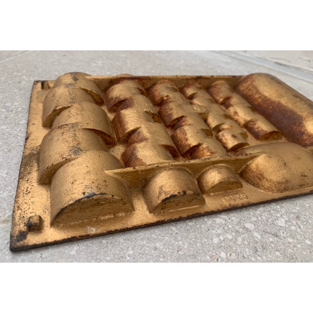 Brass 1891 Antique Brutalist, Industrial Lamson Metal With Brass Finish Coin Changer Tray, Vide Poche, Sculpture For Sale - Image 8 of 12