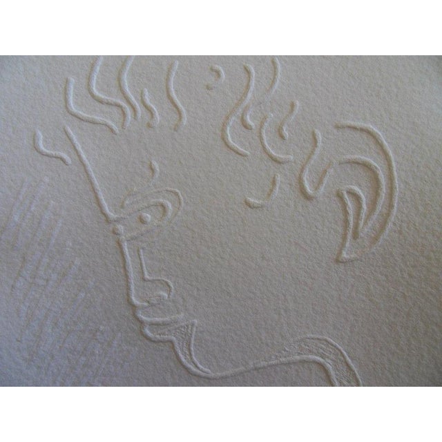 Jean Cocteau (1889-1963) (after) The Thinker Wood engraving by embossing Signed in the plate On paper from Moulin de...