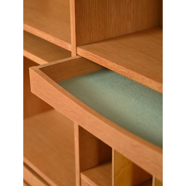 1960s Modular Oak Bookcase by Marian Grabinski, 1960s For Sale - Image 5 of 10