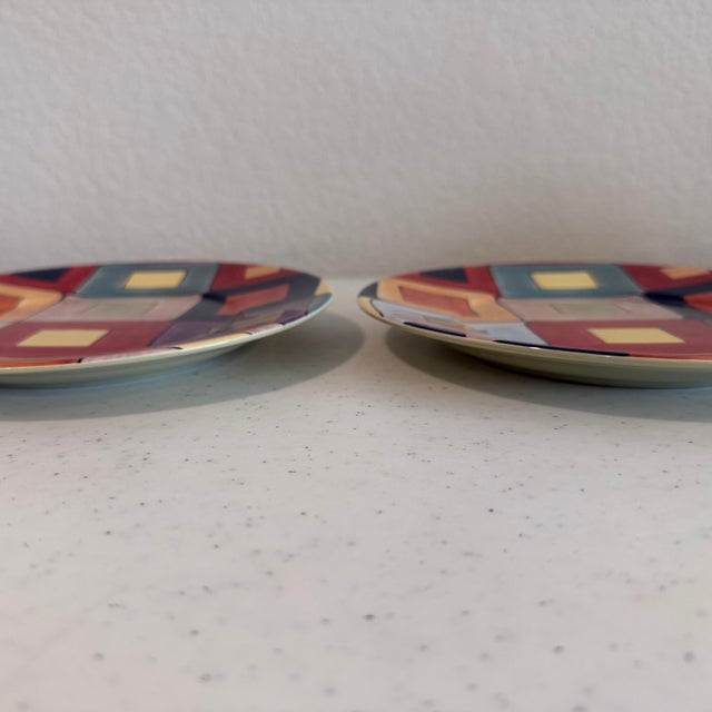 2000 - 2009 Retro Tabletops Gallery “Hendrix” Salad Plates - Set of 2 For Sale - Image 5 of 12