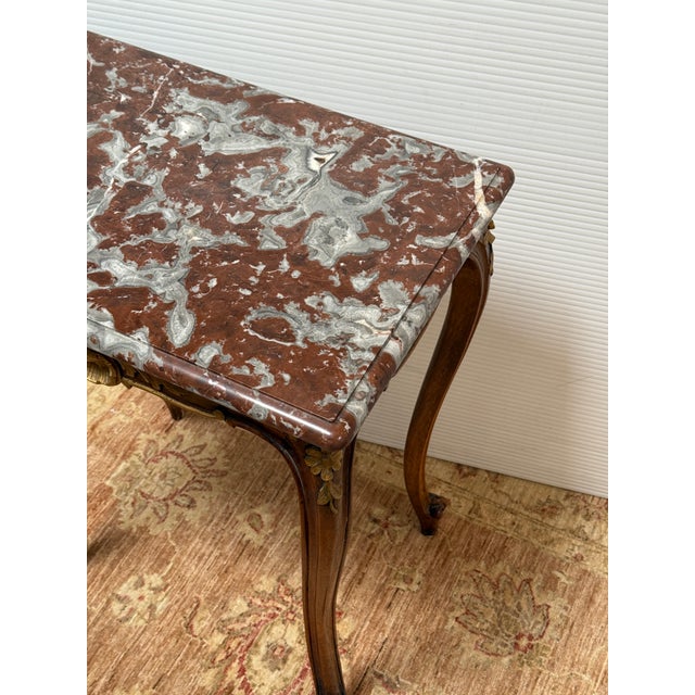 Antique French Louis XV Rouge Griotte Marble Top Accent Table For Sale - Image 12 of 12