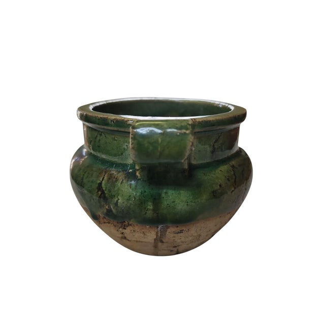 Superb mid to late 1800s French Provence green glazed confit jar in excellent condition for the age. Heavy construction,...
