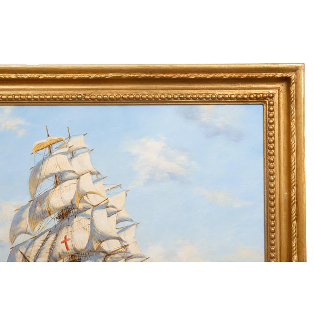 Fine Maritime Seascape Painting of American Clipper Ships by Henry Scott For Sale - Image 6 of 15