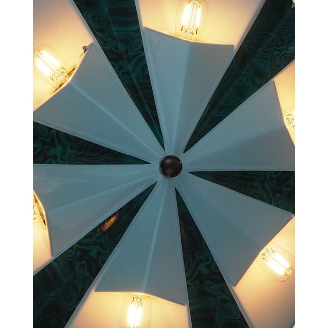 UFO Wall Lamp in Green Malachite Ceramic from Pan Leuchten, 1970s For Sale - Image 6 of 11