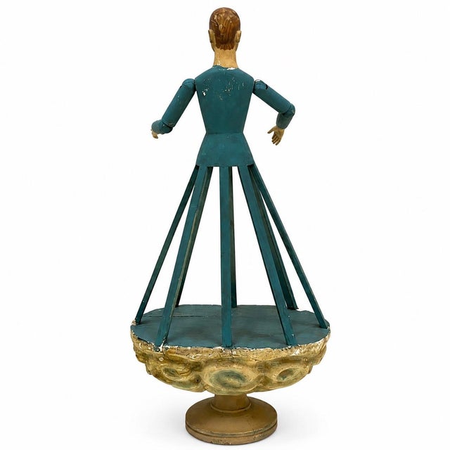 This is a mid-century Italian polychromed cage mannequin with glass eyes. These were once used for store display. Her...