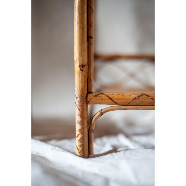 Brown Vintage Bamboo Bench, 1970s For Sale - Image 8 of 9