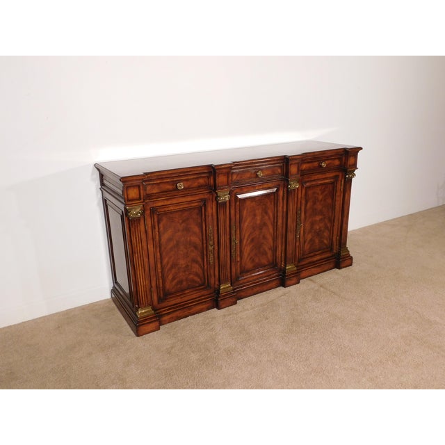 Hickory White Vintage 1990s Massive Hickory White Flame Mahogany Locking 4 Door Sideboard Server For Sale - Image 4 of 14