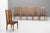 Set of six mid-century high back dining chairs in a Charles Rennie Mackintosh style. Re-finished and re-upholstered. Wear...