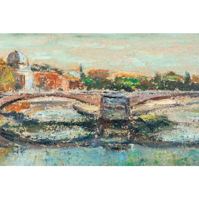 Oil on canvas realized by Pino Romanò (1934) in 1990s. Hand signed. Titled on rear. Very good condition. This piece is...