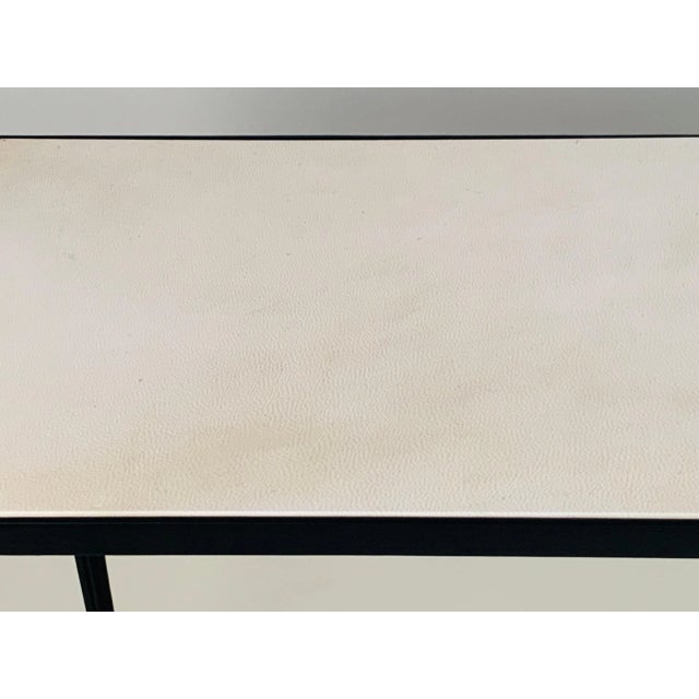 Ivory Slender Wrought Iron and Parchment 'Etude' Console For Sale - Image 8 of 12