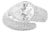 Pear Cut Chunky Bypass Ring in 925 Silver Size 7 For Sale