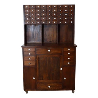 Vintage Painter Chest of Drawers with Porcelain Knobs For Sale