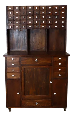 Vintage Painter Chest of Drawers with Porcelain Knobs