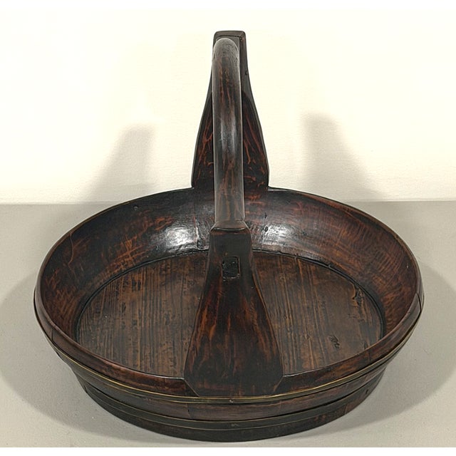 Chinese Antique Chinese Wood Basket For Sale - Image 3 of 15