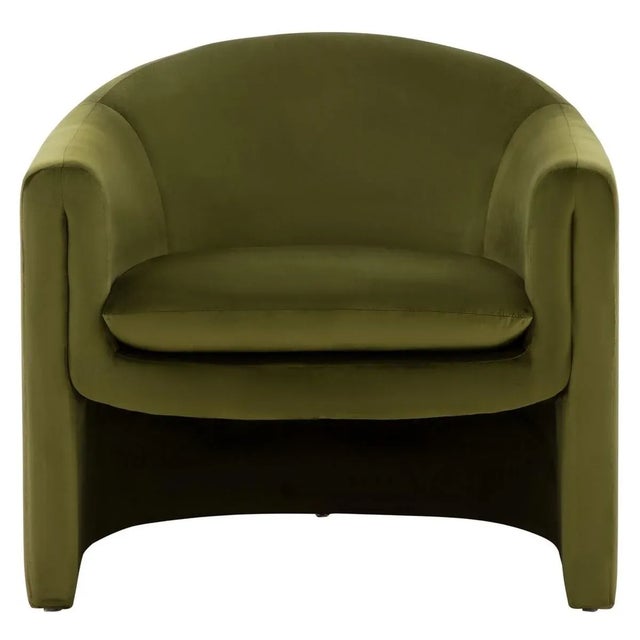Wood Laylette Upholstered Accent Chair - Olive Green For Sale - Image 7 of 7