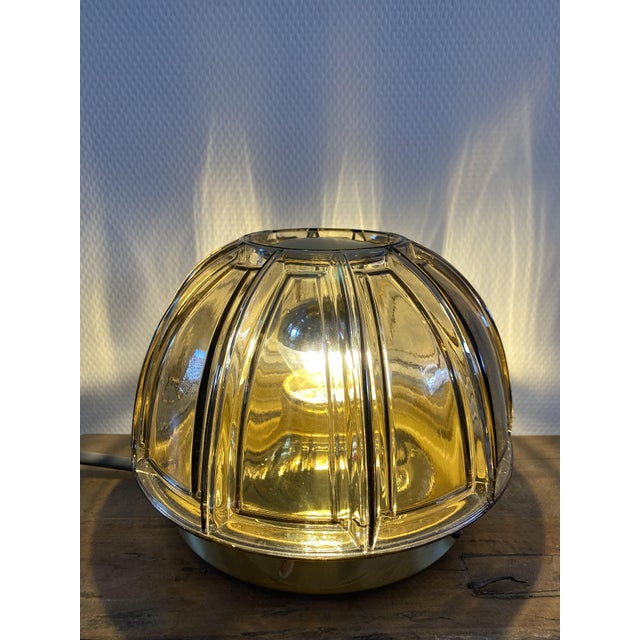 Beautiful wall or flush mount lamp by glashütte limburg, germany. mid-century modern light, made in 1960s/1970s. smoked,...