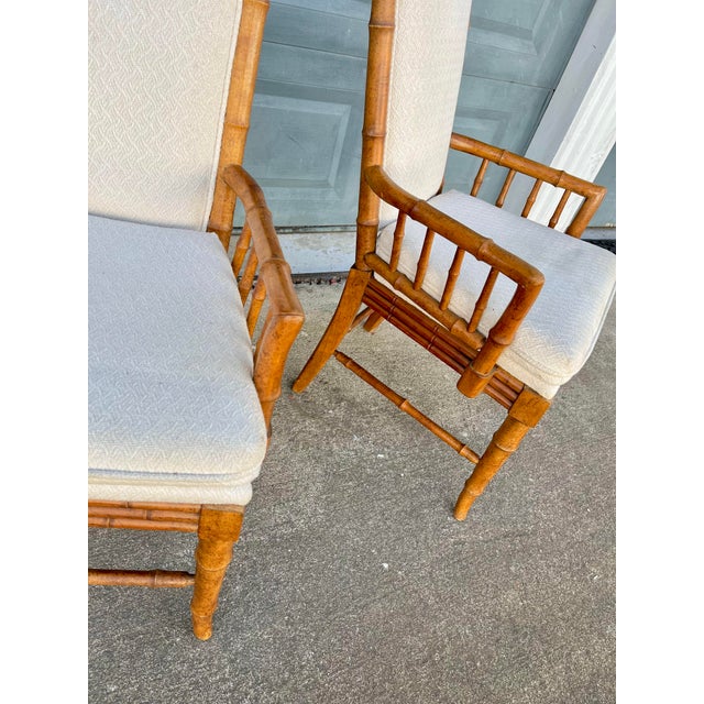 Pair of Boho Chic Highback Captains Dining Chairs Chairish