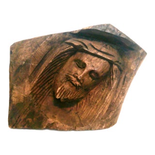 Hand-Carved Head of Jesus Christ Tree Head Bust Artistic Brutalist For Sale