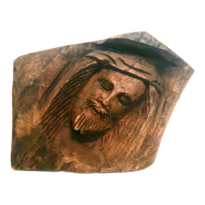 Hand-Carved Head of Jesus Christ Tree Head Bust Artistic Brutalist